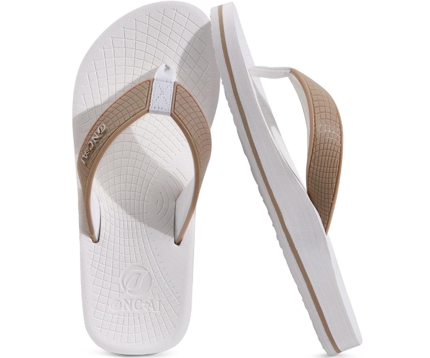 ONCAI Men's Flip Flops Summer Beach Fashion Yoga Mat Thong Sandals with Non-slip Outdoor Cushion Rubber Soles