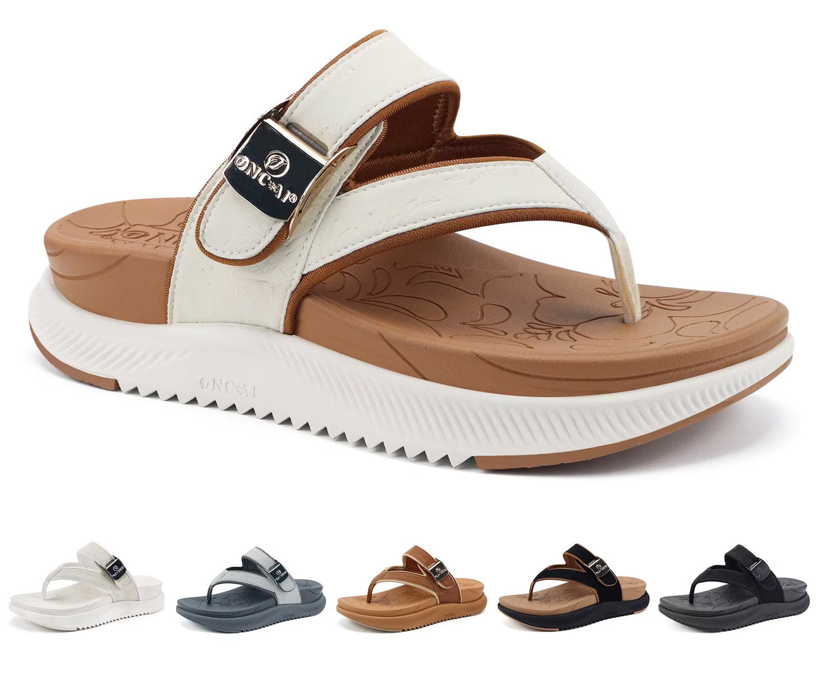 ONCAI Women¡¯s Platform Flip Flops with Arch Support Summer Beach Dressy Trendy Walking Sandals and Thick Outdoor Rubber Soles Size 6-12
