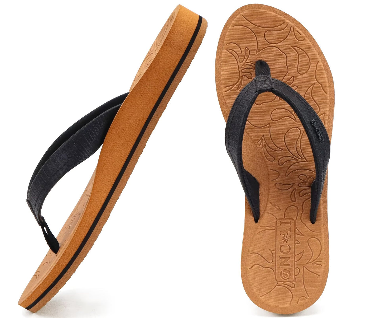 ONCAI Women's Flip Flops Comfortable Summer Beach Thong Sandals for Women 2025 with Cushion Walking Arch Support Yoga Mat Indoor Outdoor Soles
