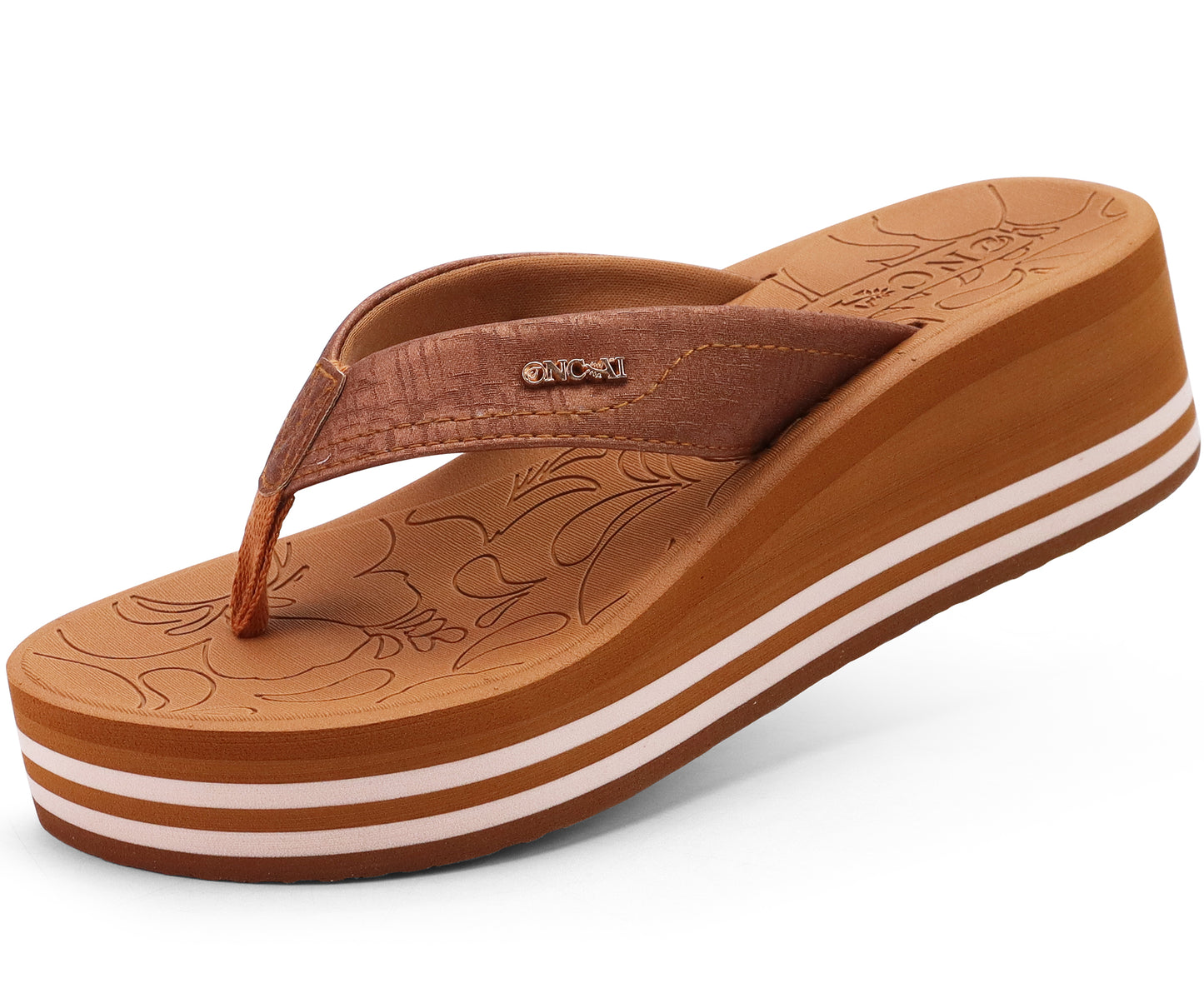 ONCAI Women¡¯s Platform Flip Flops Trendy Dressy Womans Summer Sandals with Comfortable Flatform Arch Support Walking Outdoor Rubber Soles (US Size 5-11)