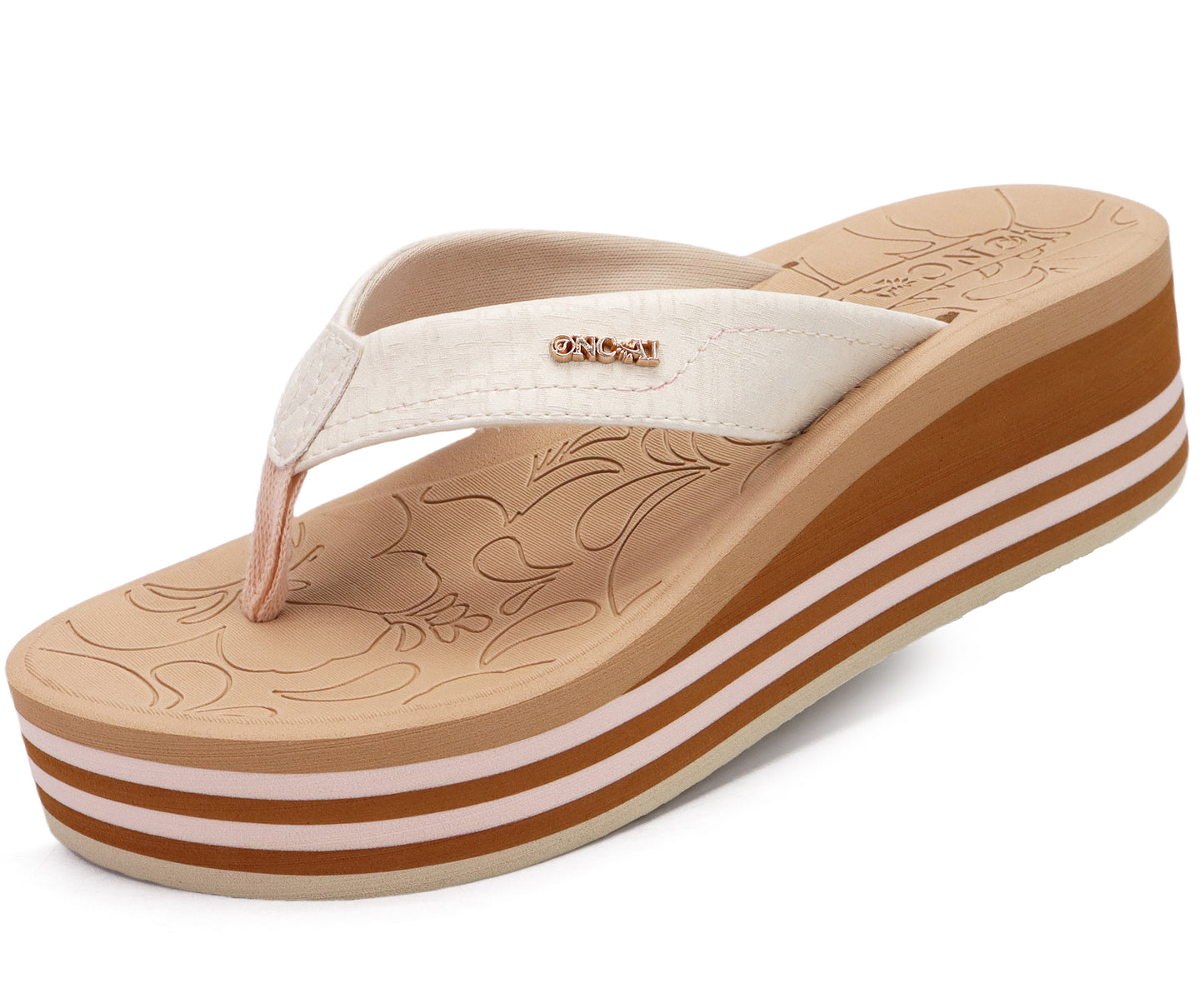 ONCAI Women¡¯s Platform Flip Flops Trendy Dressy Womans Summer Sandals with Comfortable Flatform Arch Support Walking Outdoor Rubber Soles (US Size 5-11)