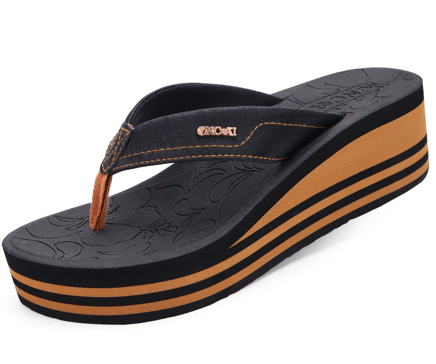 ONCAI Women¡¯s Platform Flip Flops Trendy Dressy Womans Summer Sandals with Comfortable Flatform Arch Support Walking Outdoor Rubber Soles (US Size 5-11)