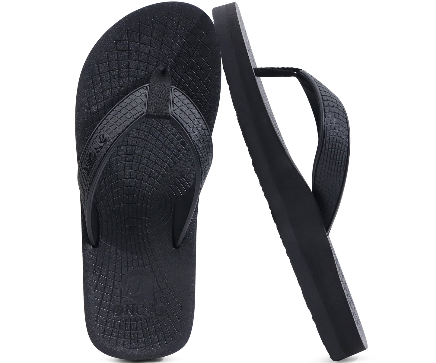 ONCAI Men's Flip Flops Summer Beach Fashion Yoga Mat Thong Sandals with Non-slip Outdoor Cushion Rubber Soles
