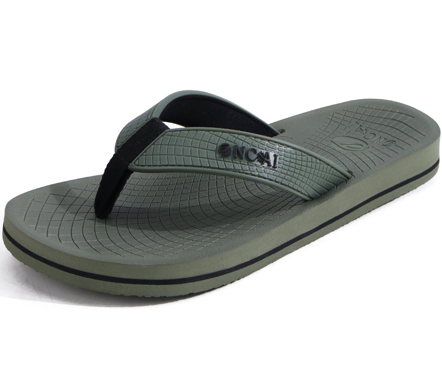 ONCAI Men's Flip Flops Summer Beach Fashion Yoga Mat Thong Sandals with Non-slip Outdoor Cushion Rubber Soles