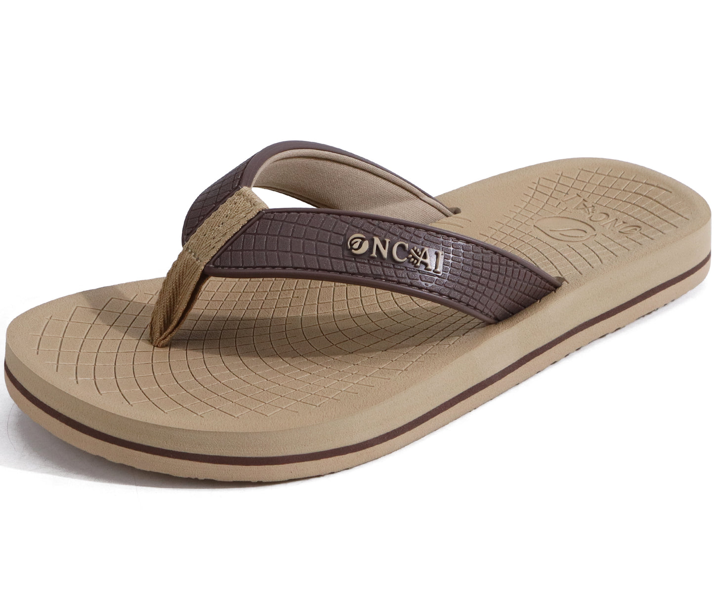 ONCAI Men's Flip Flops Summer Beach Fashion Yoga Mat Thong Sandals with Non-slip Outdoor Cushion Rubber Soles