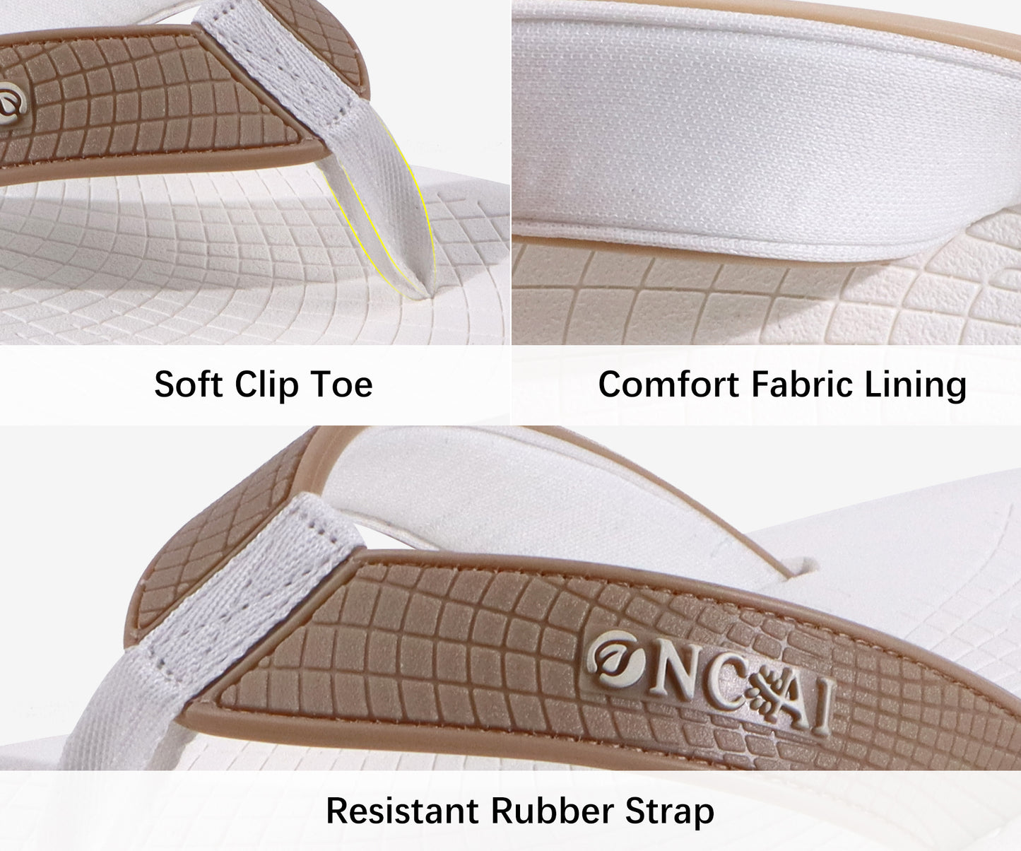 ONCAI Men's Flip Flops Summer Beach Fashion Yoga Mat Thong Sandals with Non-slip Outdoor Cushion Rubber Soles