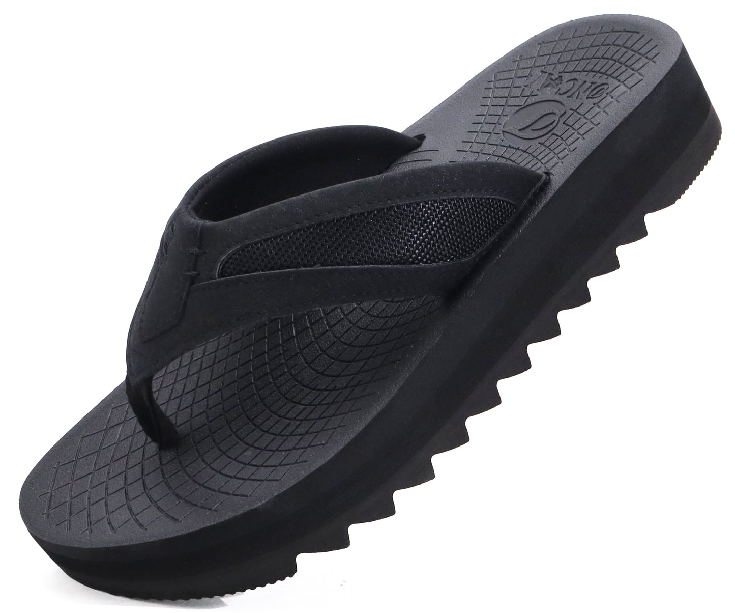 ONCAI Men's Flip Flops with Arch Support Orthotic Cushion Recovery Walking Slide Sandals for Men with Platform Summer Comfortable Soft Thong Sandals Slip on Rubber Soles Size 7-15 US