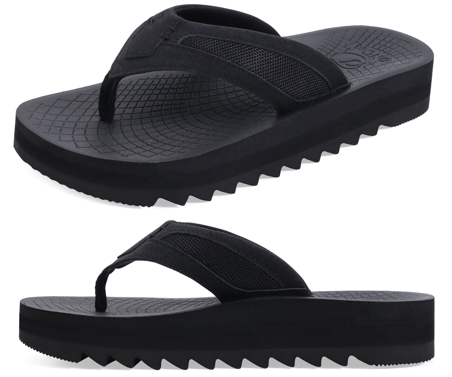 ONCAI Men's Flip Flops with Arch Support Orthotic Cushion Recovery Walking Slide Sandals for Men with Platform Summer Comfortable Soft Thong Sandals Slip on Rubber Soles Size 7-15 US