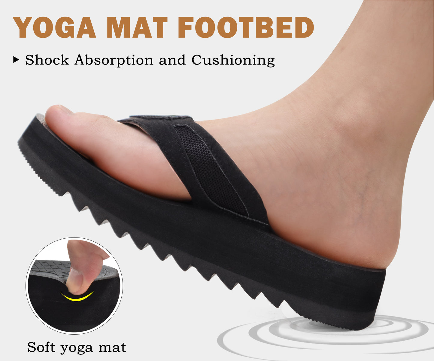 ONCAI Men's Flip Flops with Arch Support Orthotic Cushion Recovery Walking Slide Sandals for Men with Platform Summer Comfortable Soft Thong Sandals Slip on Rubber Soles Size 7-15 US