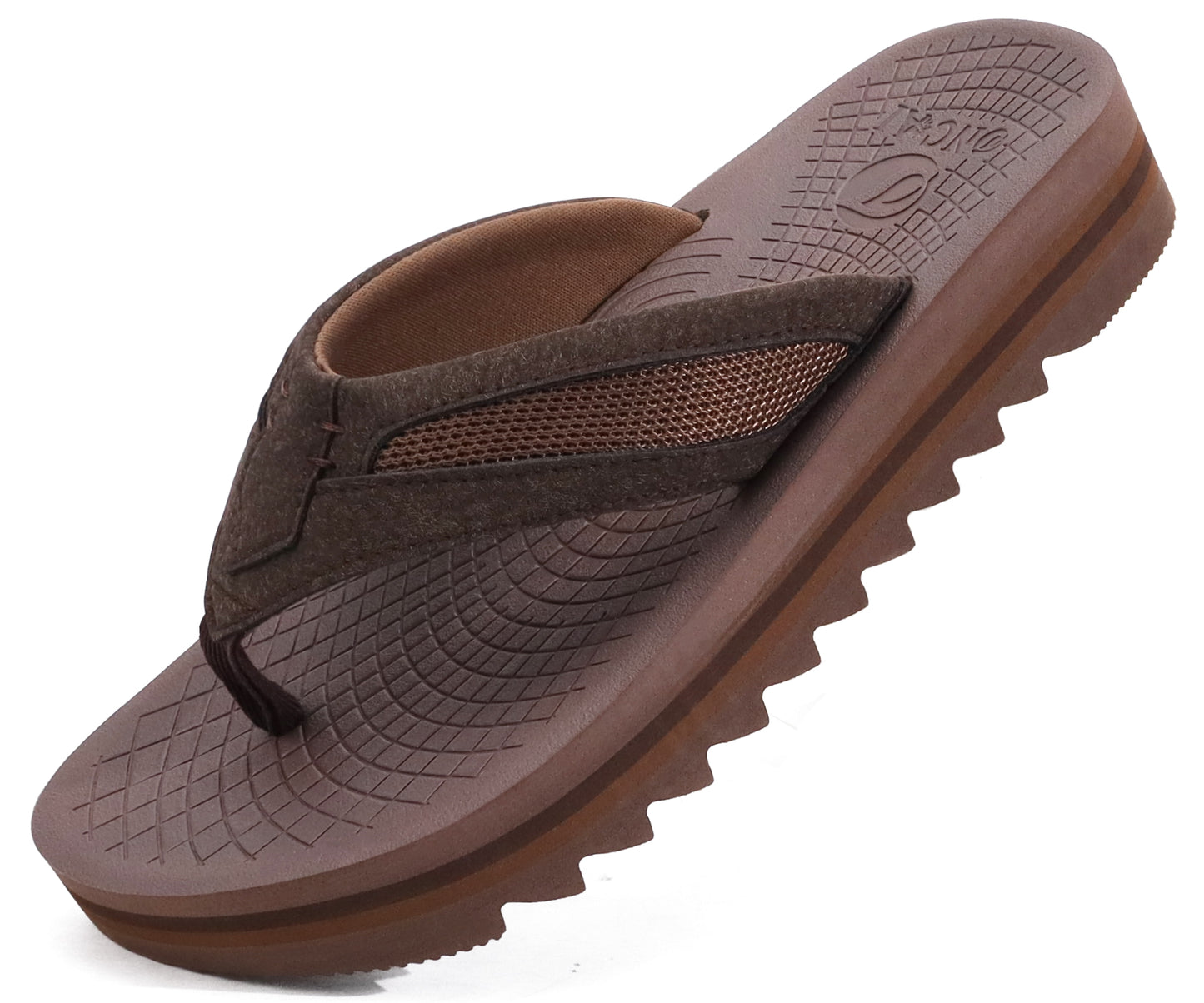 ONCAI Men's Flip Flops with Arch Support Orthotic Cushion Recovery Walking Slide Sandals for Men with Platform Summer Comfortable Soft Thong Sandals Slip on Rubber Soles Size 7-15 US