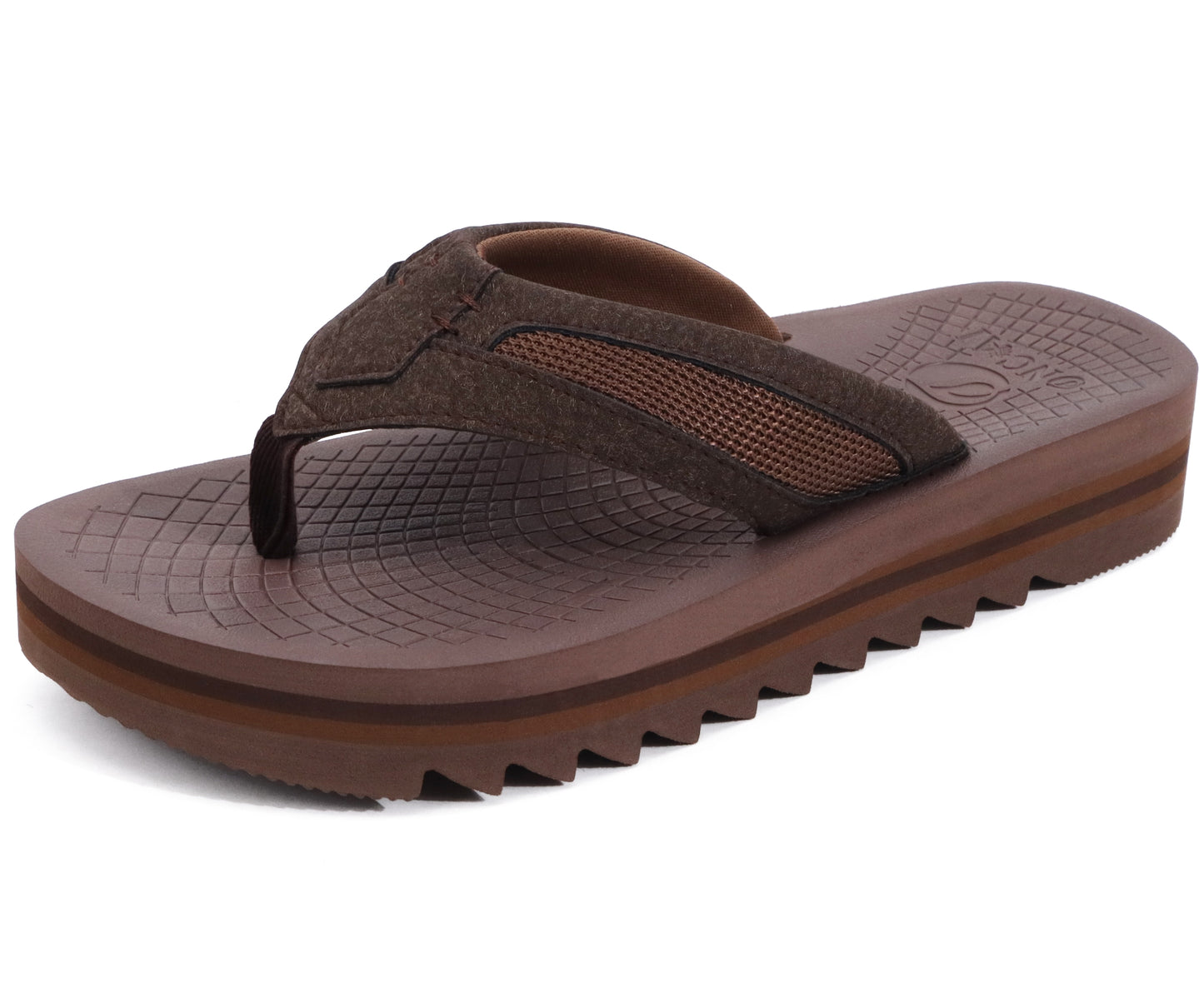 ONCAI Men's Flip Flops with Arch Support Orthotic Cushion Recovery Walking Slide Sandals for Men with Platform Summer Comfortable Soft Thong Sandals Slip on Rubber Soles Size 7-15 US