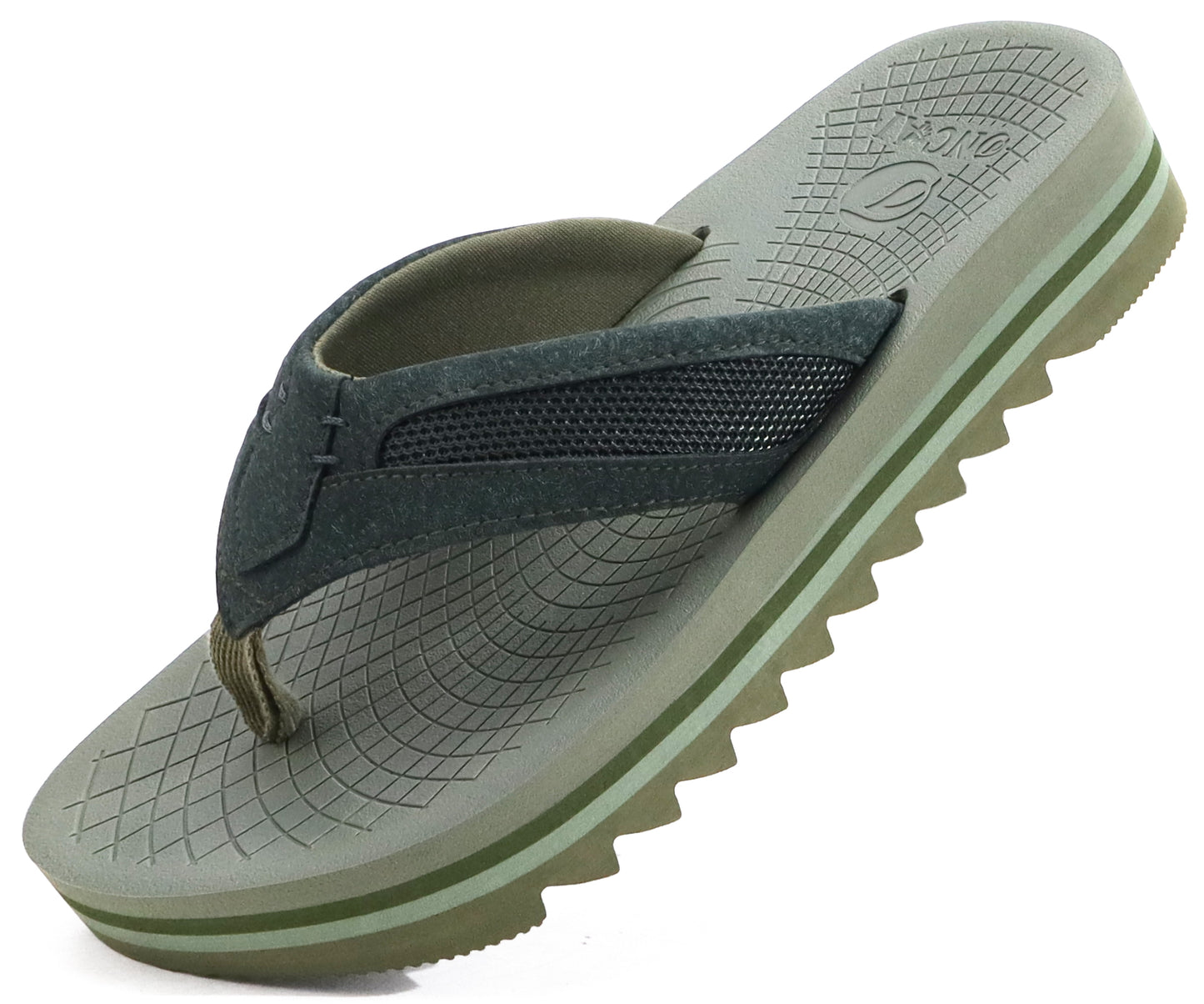 ONCAI Men's Flip Flops with Arch Support Orthotic Cushion Recovery Walking Slide Sandals for Men with Platform Summer Comfortable Soft Thong Sandals Slip on Rubber Soles Size 7-15 US