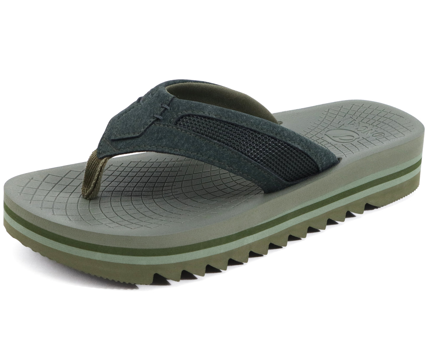 ONCAI Men's Flip Flops with Arch Support Orthotic Cushion Recovery Walking Slide Sandals for Men with Platform Summer Comfortable Soft Thong Sandals Slip on Rubber Soles Size 7-15 US
