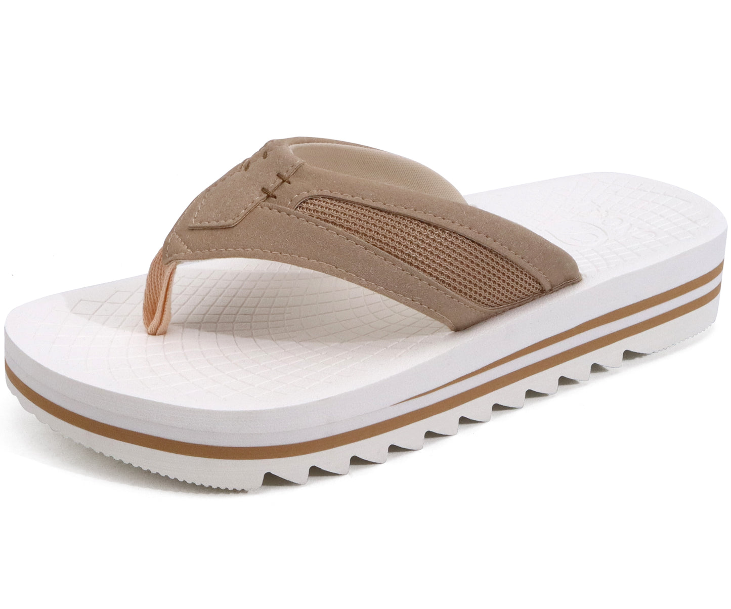 ONCAI Men's Flip Flops with Arch Support Orthotic Cushion Recovery Walking Slide Sandals for Men with Platform Summer Comfortable Soft Thong Sandals Slip on Rubber Soles Size 7-15 US