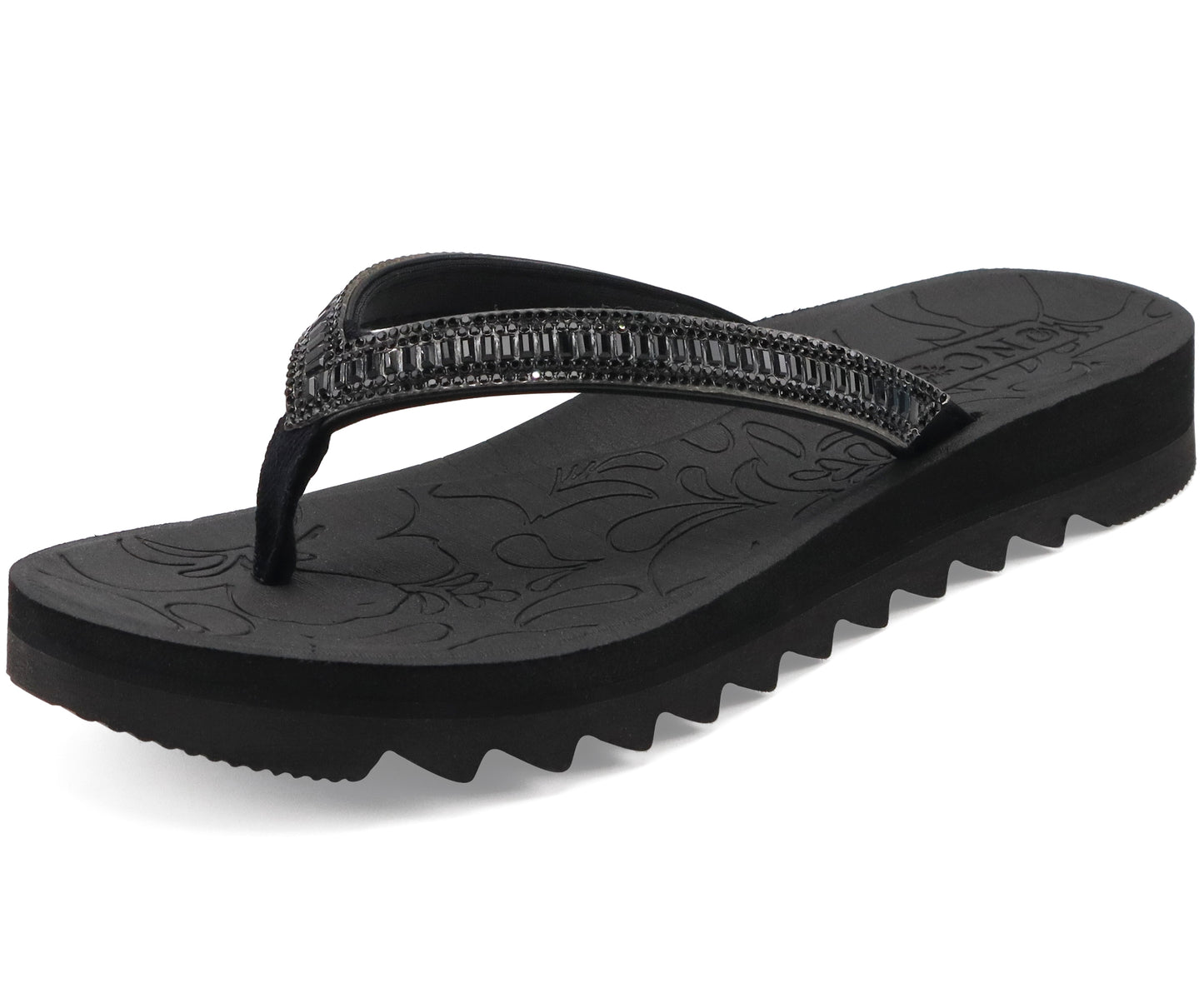 ONCAI Flip Flops for Women, Beach Thong Sandals with Arch Support, Dressy Rhinestone Comfortable Yoga Mat and Non Slip Rubber Soles for Summer US Size 5-11
