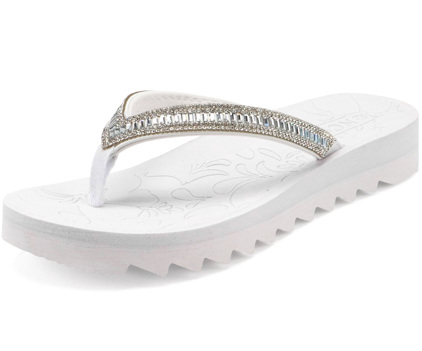 ONCAI Flip Flops for Women, Beach Thong Sandals with Arch Support, Dressy Rhinestone Comfortable Yoga Mat and Non Slip Rubber Soles for Summer US Size 5-11