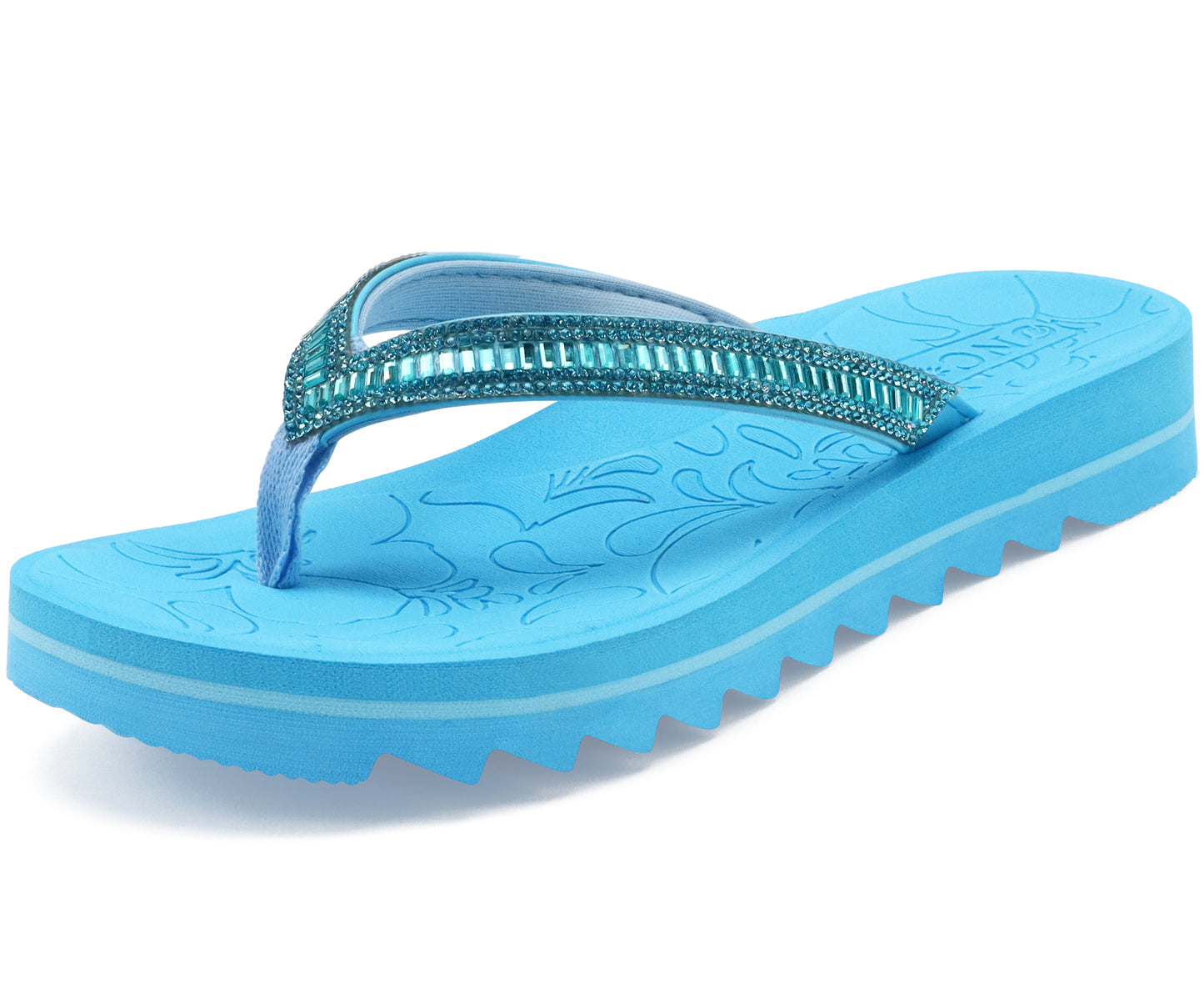 ONCAI Flip Flops for Women, Beach Thong Sandals with Arch Support, Dressy Rhinestone Comfortable Yoga Mat and Non Slip Rubber Soles for Summer US Size 5-11