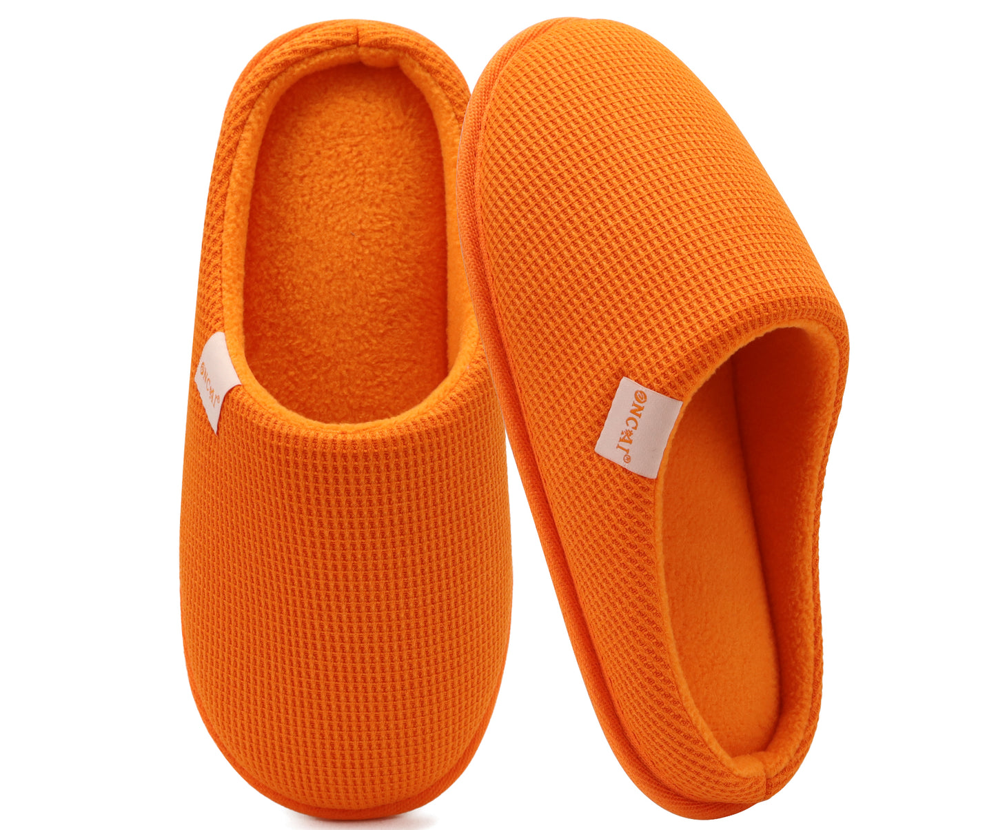 ONCAI Women's House Slippers, Cushion Memory Foam Waffle Upper Home Comfortable Warm Winter Cozy Soft Lightweight Indoor Best House Shoes Non-slip Rubber Sole US Size 5-11
