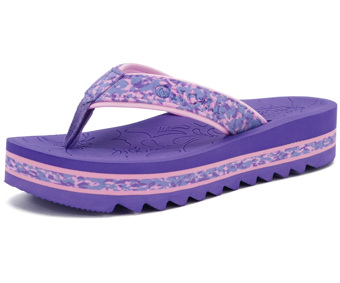 ONCAI Flip Flops for Women, Fashion Printed Platform Sandals Woman with Arch Support Yoga Mat Cushion, Lightweight Summer Beach Outdoor Chunky Non-Slip Rubber Soles US Size 5-11