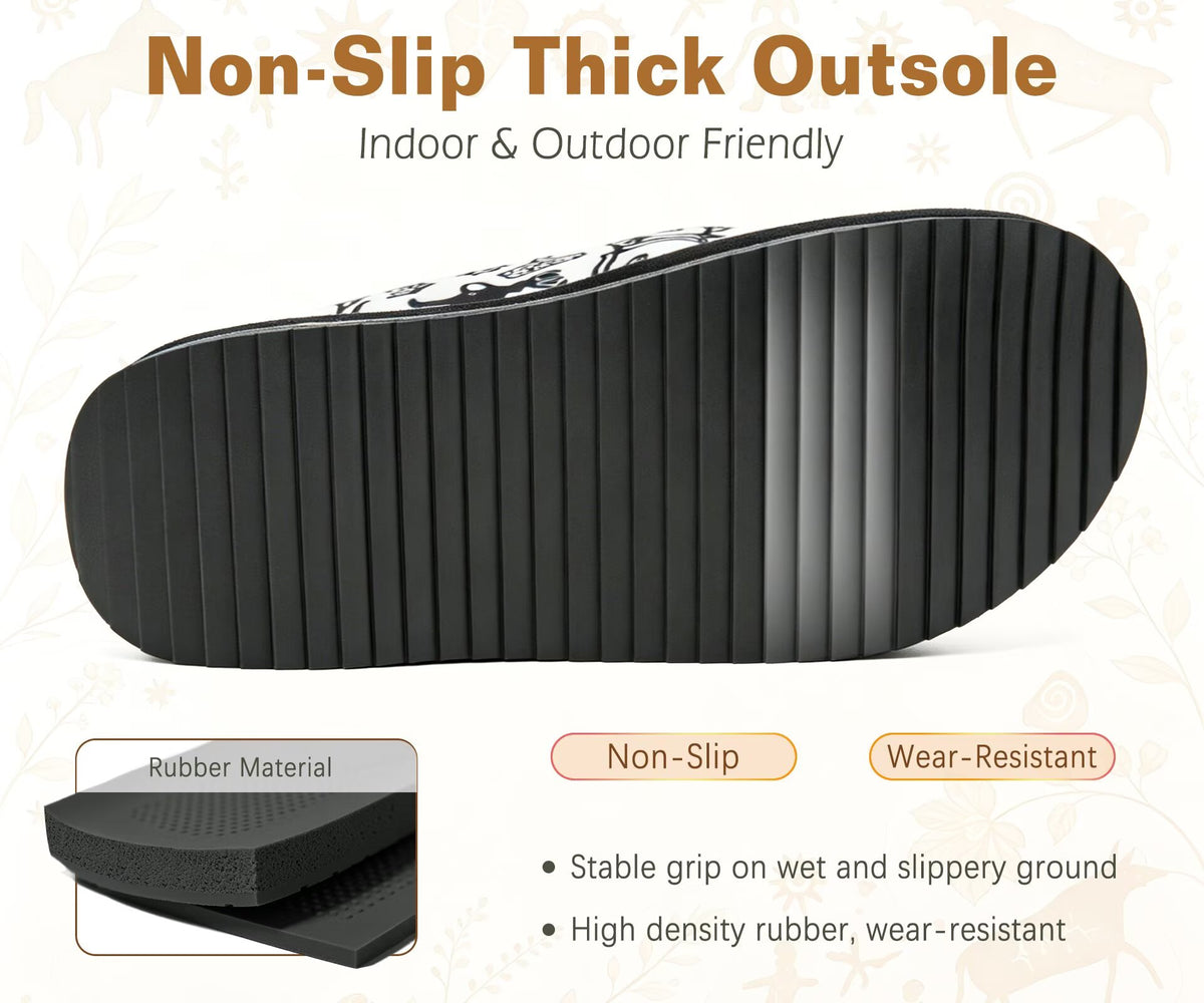 ONCAI Womens Slippers Memory Foam Cozy Fleece Winter Warm House Shoes Fluffy Polar Plush Lace Up Mule Non Slip Indoor Outdoor Thick Rubber Sole US 5-12