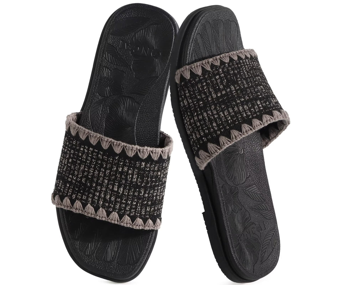 ONCAI Women's Flat Sandals Toe-loop Strappy Square Open Toe Slip on Fashion Dressy Slide Sandal for Woman 2026 Summer Casual Comfortable Beach Lightweight Outdoor Slides Shoes