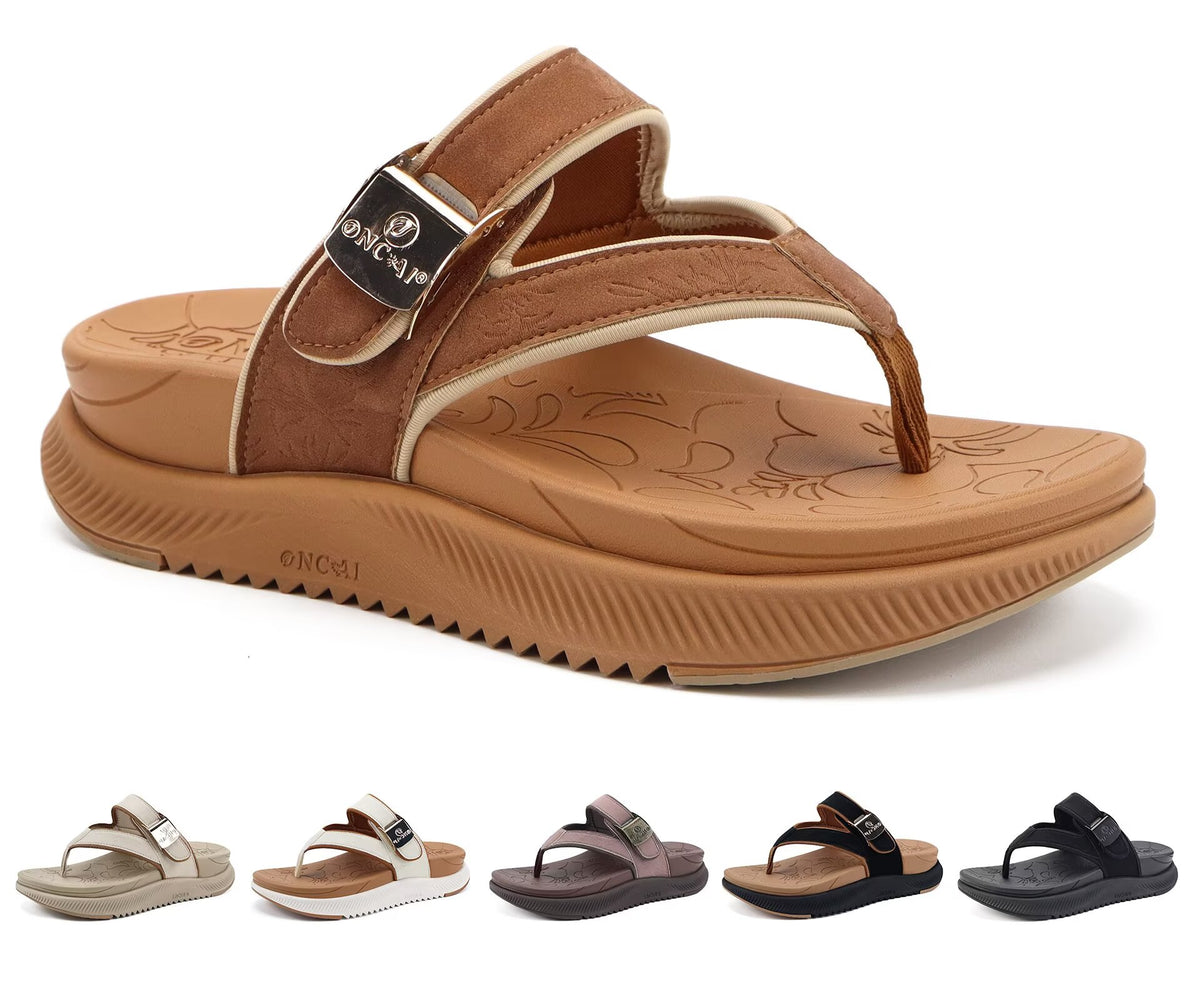 ONCAI Women¡¯s Platform Flip Flops with Arch Support Summer Beach Dressy Trendy Walking Sandals and Thick Outdoor Rubber Soles Size 6-12