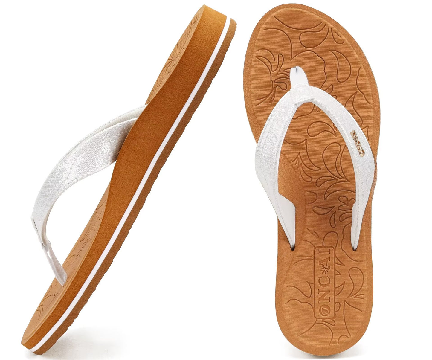 ONCAI Women's Flip Flops Comfortable Summer Beach Thong Sandals for Women 2025 with Cushion Walking Arch Support Yoga Mat Indoor Outdoor Soles