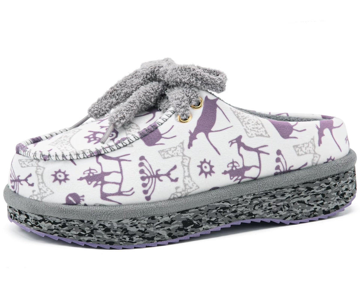 ONCAI Womens Slippers Memory Foam Cozy Fleece Winter Warm House Shoes Fluffy Polar Plush Lace Up Mule Non Slip Indoor Outdoor Thick Rubber Sole US 5-12