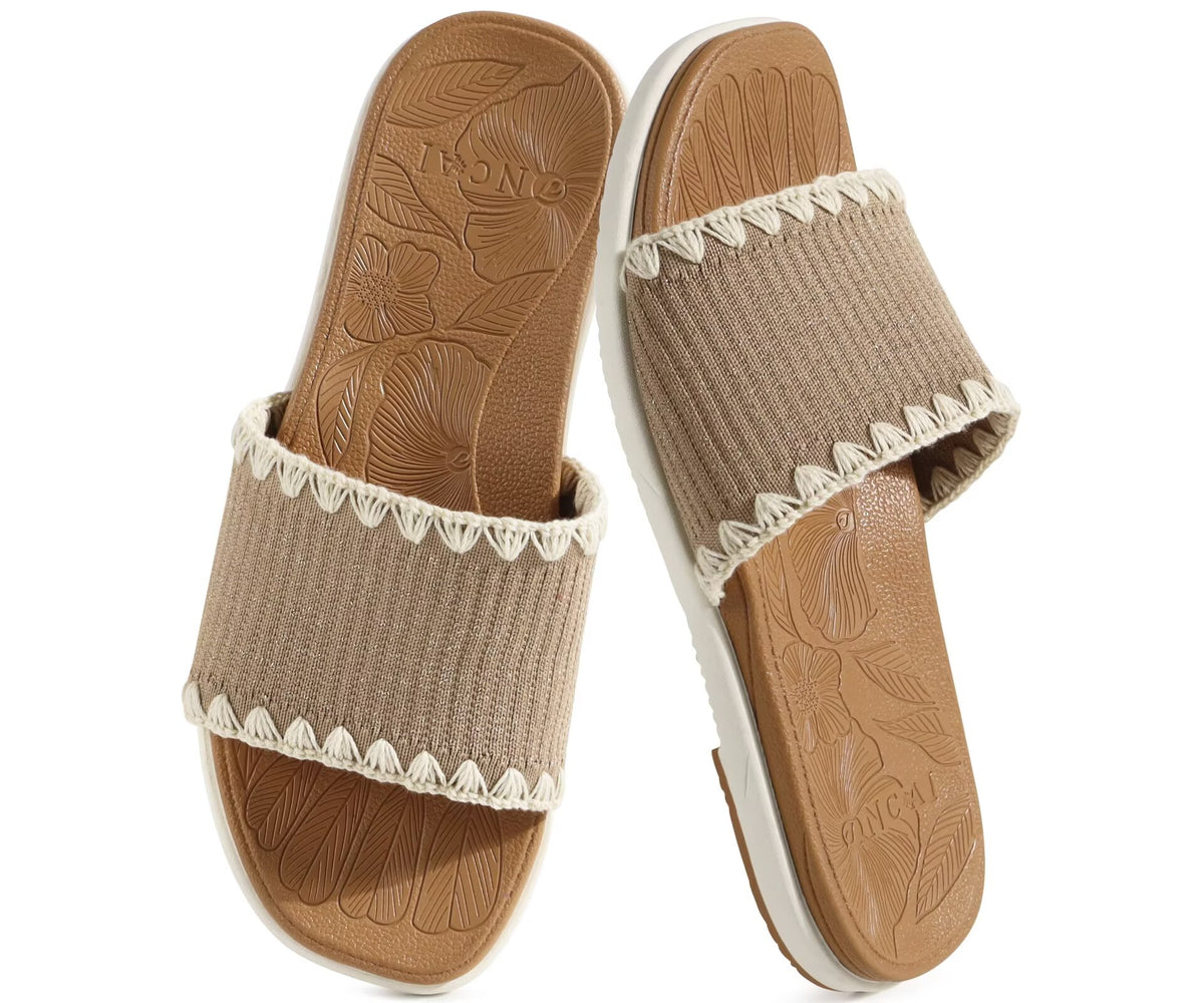 ONCAI Women's Flat Sandals Toe-loop Strappy Square Open Toe Slip on Fashion Dressy Slide Sandal for Woman 2026 Summer Casual Comfortable Beach Lightweight Outdoor Slides Shoes